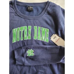 Notre Dame Women's Sweatshirt XXL Colosseum Navy Green NWT Fighting Irish Cozy